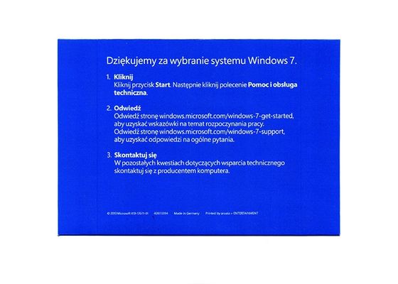 Trung Quốc Phiên bản đầy đủ Windows 7 Gói Pro FQC-08293 Ngôn ngữ Ba Lan 100% Bản gốc nhà cung cấp