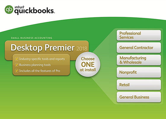 Trung Quốc Bản chính hãng QuickBooks Desktop Premier 2018 với Phiên bản Công nghiệp Phần mềm kế toán doanh nghiệp nhỏ Đăng ký 1 năm nhà cung cấp