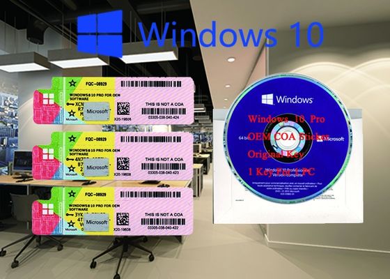 Trung Quốc Chính hãng Windows 10 Pro COA 32 bit x 64 Bit Đa ngôn ngữ FQC 08929 nhà cung cấp