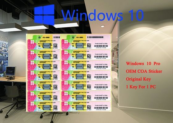 Trung Quốc 100% chính hãng Microsoft windows 10 pro COA sticker 32 64 bit Hệ thống FQC 08983, Windows 10 Pro OEM Hàn Quốc nhà cung cấp