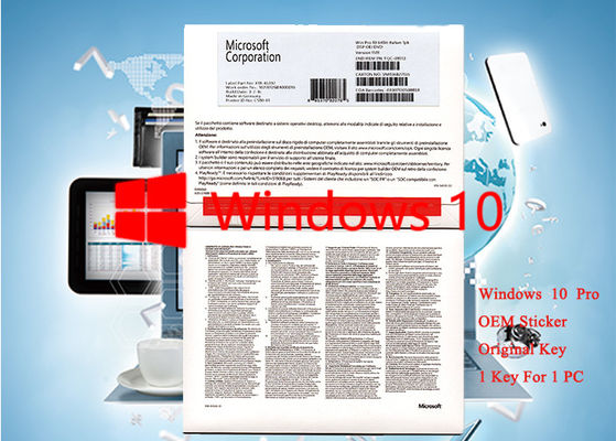 Trung Quốc Tiếng Ý Ngôn ngữ Microsoft Windows 10 Pro OEM Sticker 64 bit Phần mềm Nhãn hiệu mới Kích hoạt trực tuyến nhà cung cấp