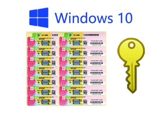 Trung Quốc 100% chính hãng Windows 10 Pro COA Sticker, Windows Pro Fpp phiên bản đa ngôn ngữ nhà cung cấp