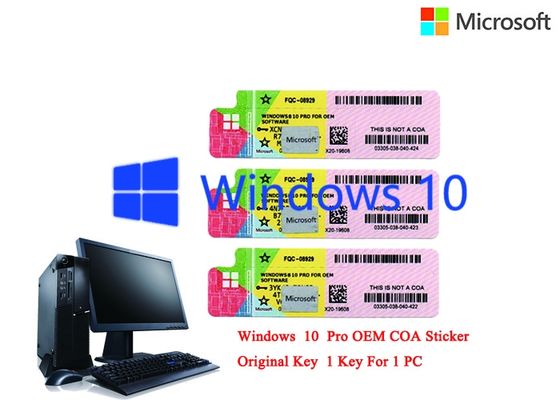 Trung Quốc Ngôn ngữ tiếng Tây Ban Nha Windows 10 Pro COA Sticker 32 / 64Bit Kích hoạt trực tuyến gốc nhà cung cấp