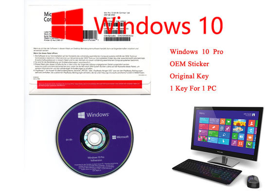 Trung Quốc OEM Đức Windows 10 Pro 64bit DVD Phần mềm Pro 100% kích hoạt trực tuyến nhà cung cấp