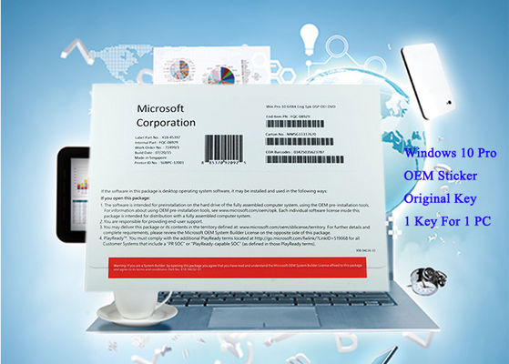 Trung Quốc Phiên bản tiếng Anh Gói Windows 10 Pro OEM Sticker Hệ thống máy tính 1pk DSP DVD nhà cung cấp