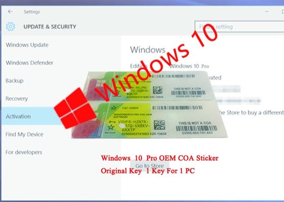 Trung Quốc Giấy chứng nhận CE COA Sticker / Windows 10 Sản phẩm chuyên nghiệp Key nhà cung cấp